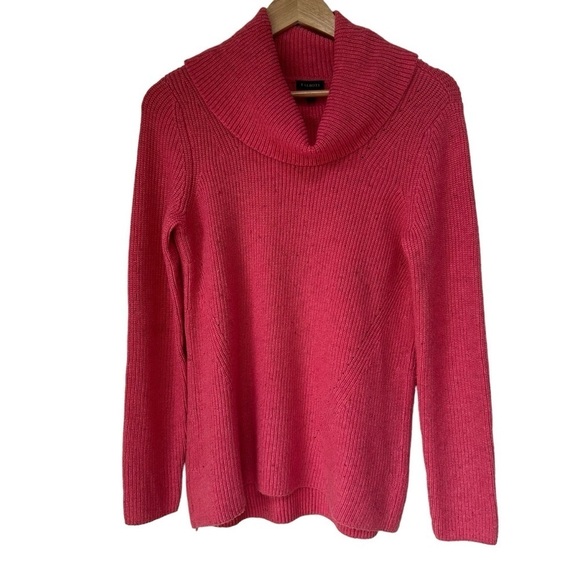 Talbots Marled Cowl Neck Super Soft Long Sleeve Sweater, Pink, XS - Picture 1 of 8
